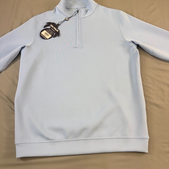 USA Palm Other - USA Palm Sky Blue Quarter Zip Pullover Long Sleeve Shirt Mens M Polyester Spandx
